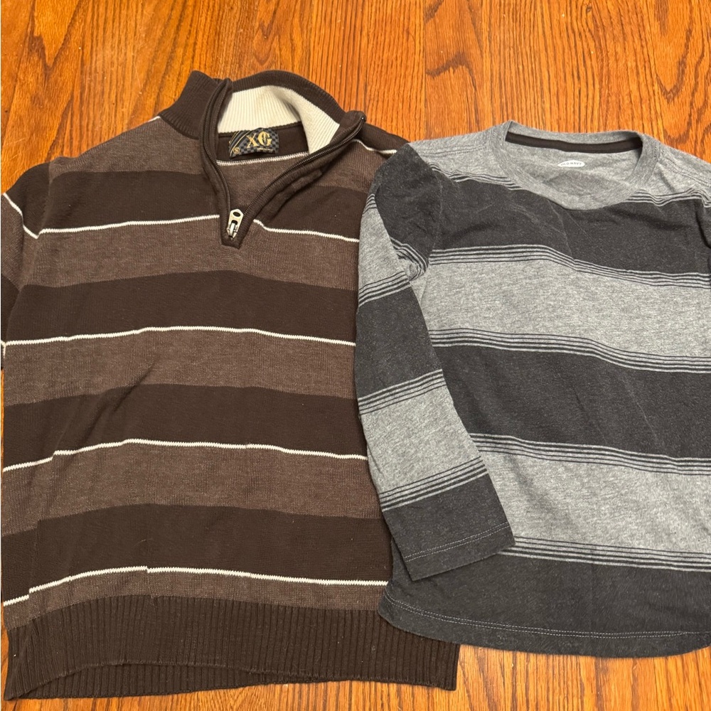 Boys Lot of 2: Small S 6 7 Long Sleeve Shirts Old Navy striped